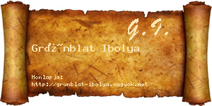 Grünblat Ibolya névjegykártya